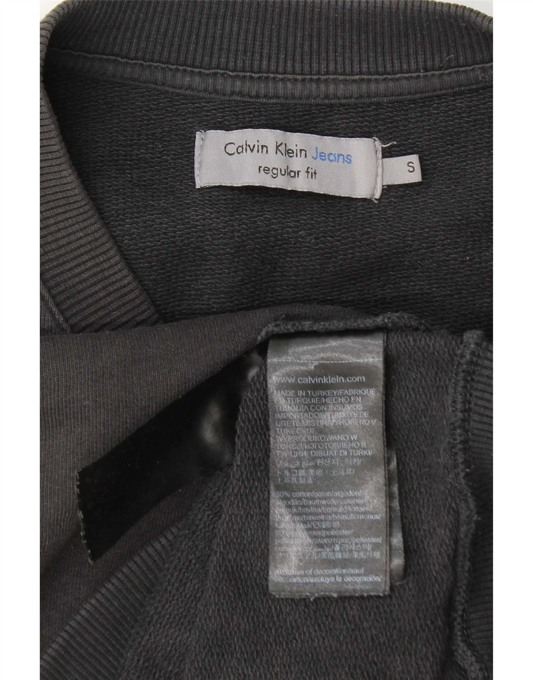 Calvin Klein Jeans Ανδρικό φούτερ με κανονική εφαρμογή πουκάμισο μικρό γκρι βαμβακερό