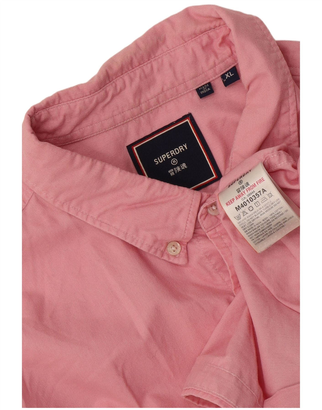 Ανδρικό πουκάμισο Superdry XL Ροζ Βαμβακερό