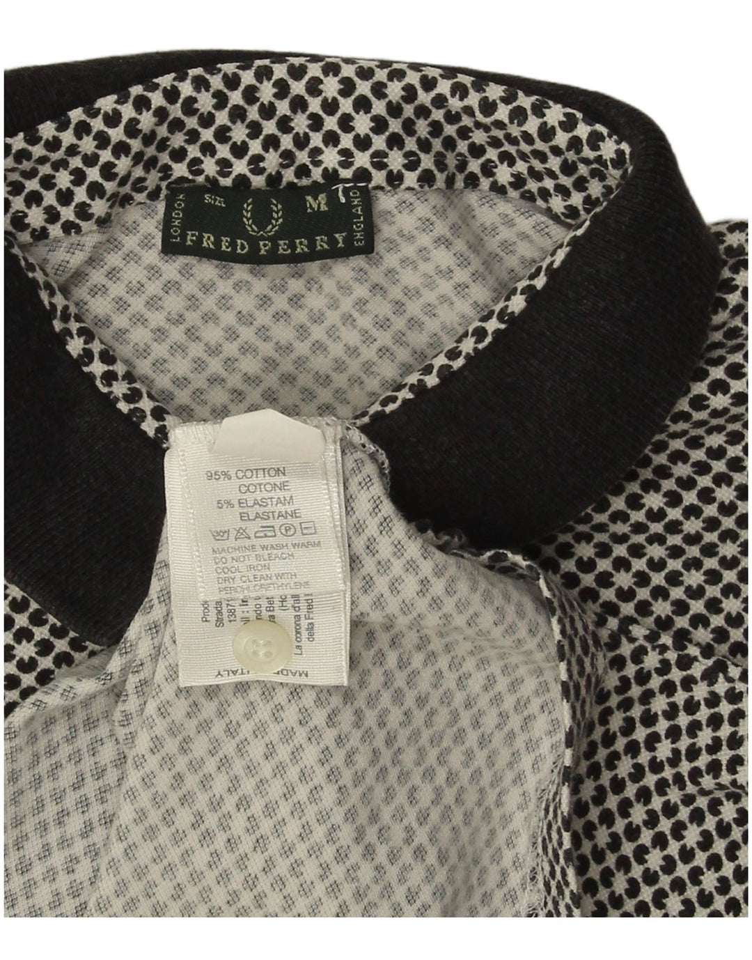 FRED PERRY Γυναικείο πουκάμισο πόλο UK 12 Medium Navy Blue Floral Βαμβακερό