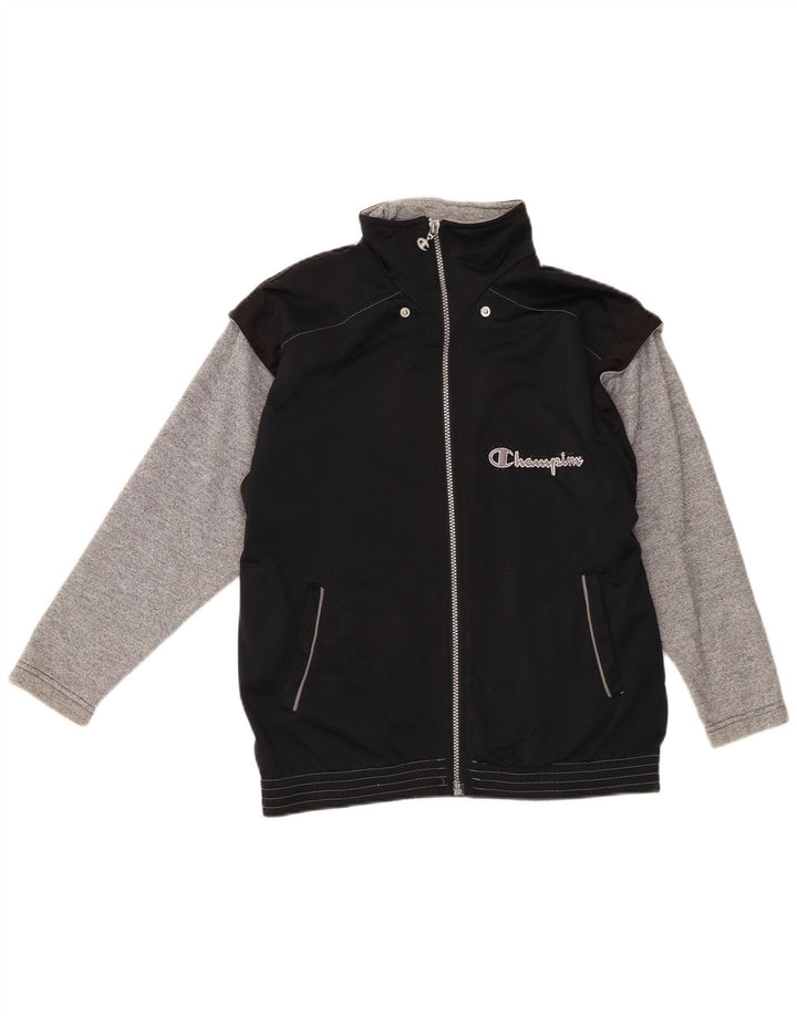 Κορυφαία φόρμα για αγόρια Champion 13-14 Years Black Colourblock Polyester