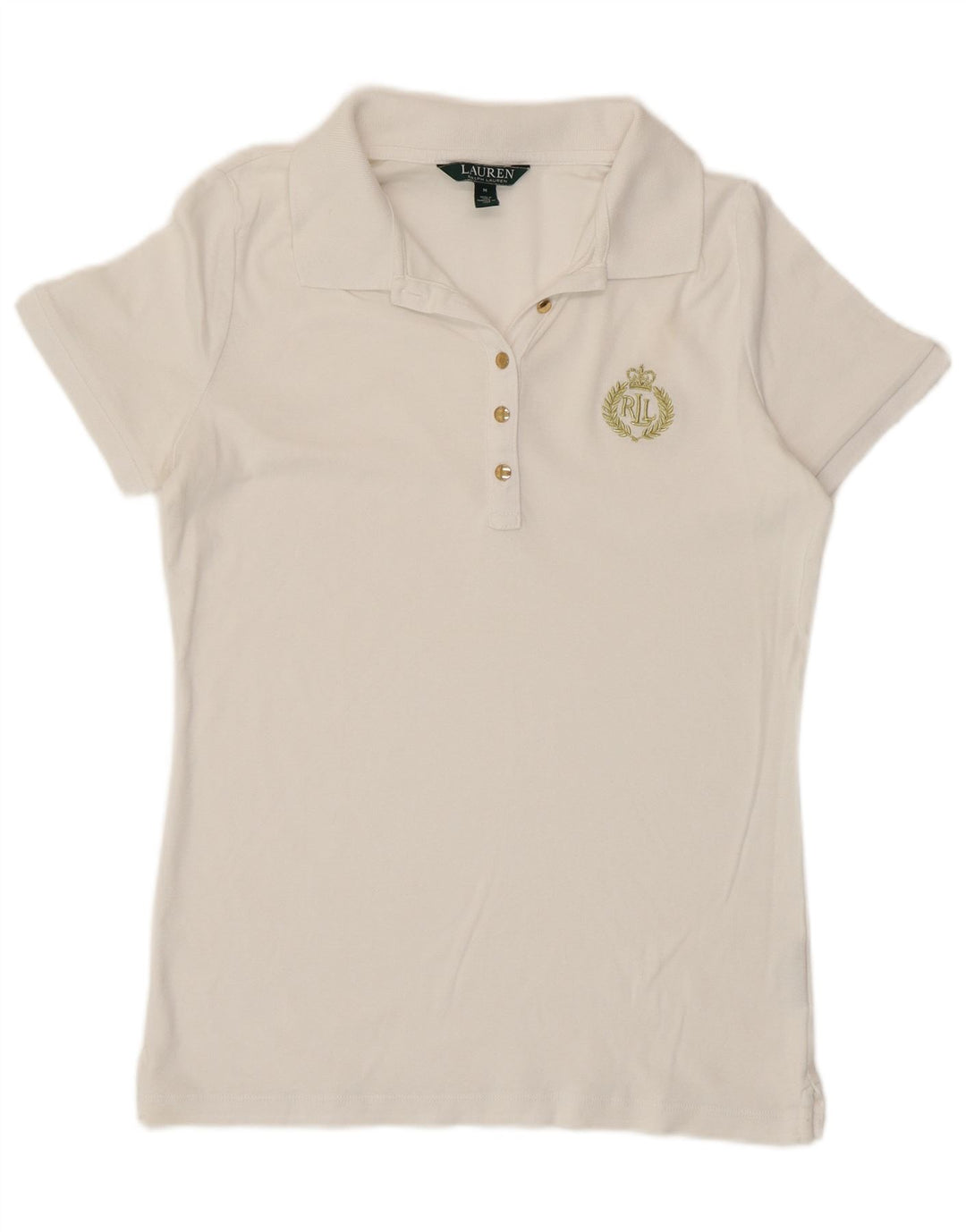Γυναικείο μπλουζάκι πόλο Ralph Lauren UK 12 Medium White