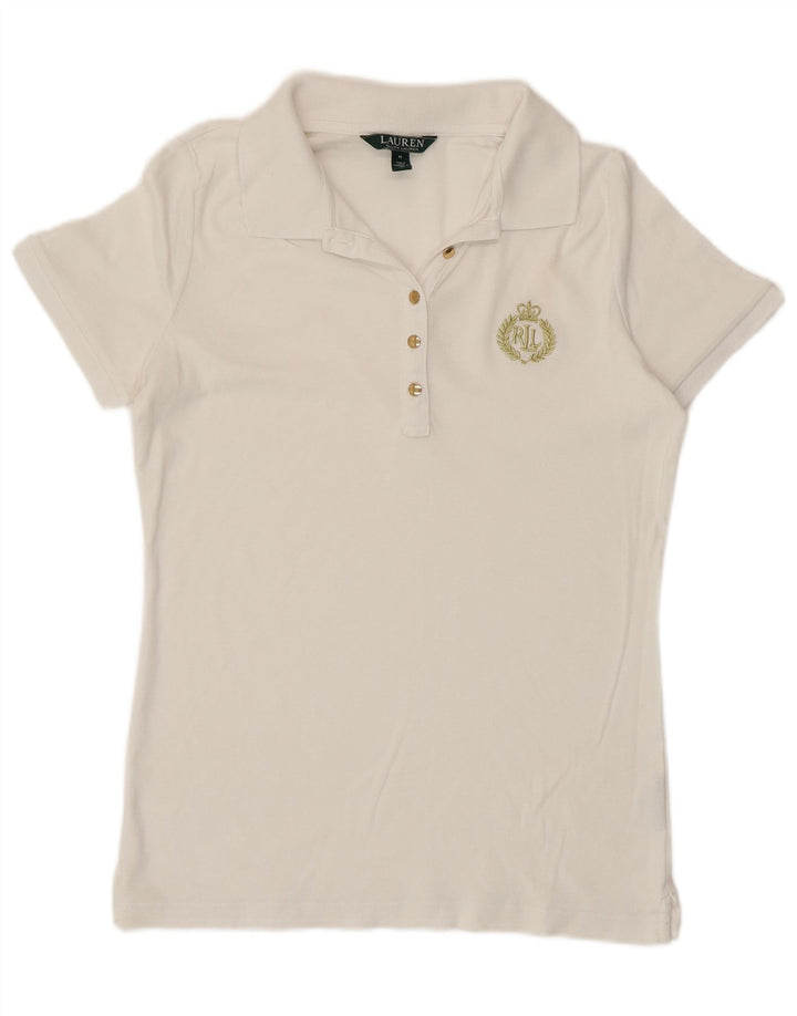 Γυναικείο μπλουζάκι πόλο Ralph Lauren UK 12 Medium White