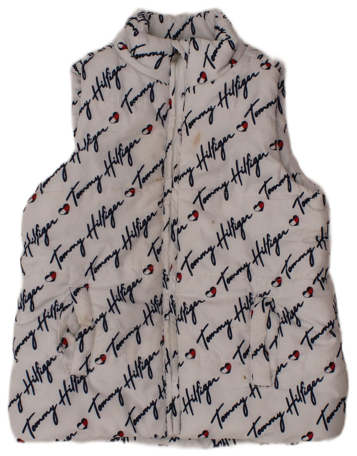 TOMMY HILFIGER Κοριτσίστικα γραφικά με επένδυση Gilet 3-4 ετών Λευκός Πολυεστέρας