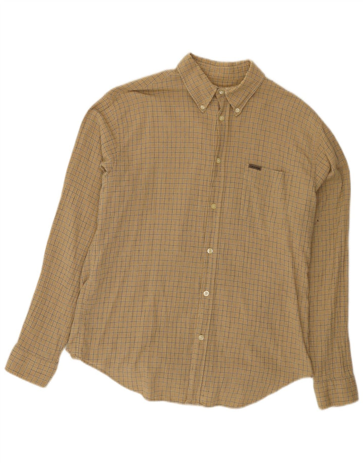 Ανδρικό πουκάμισο Calvin Klein Large Beige Check Cotton