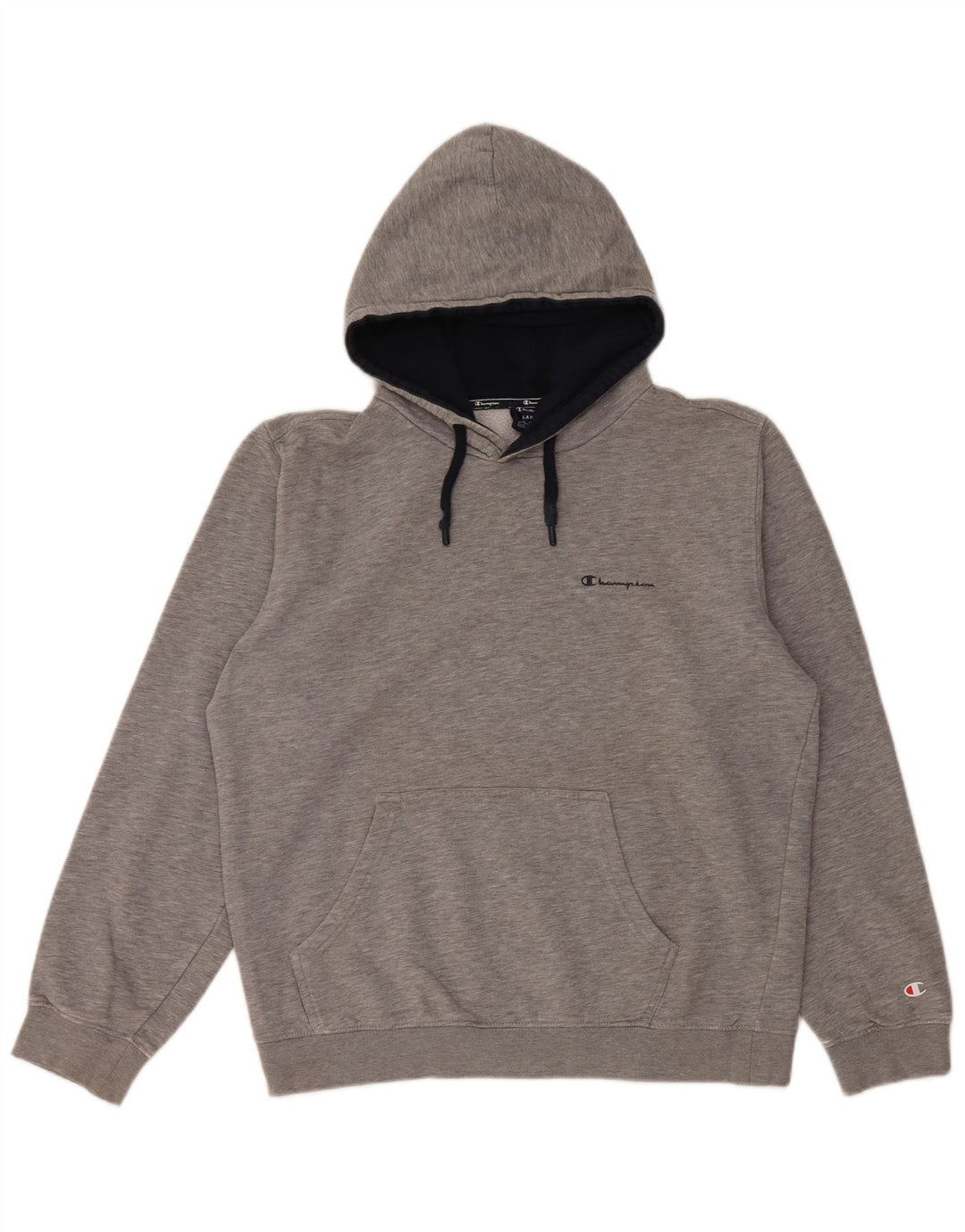 Champion Mens Hoodie Jumper Μεγάλο Γκρι Βαμβακερό