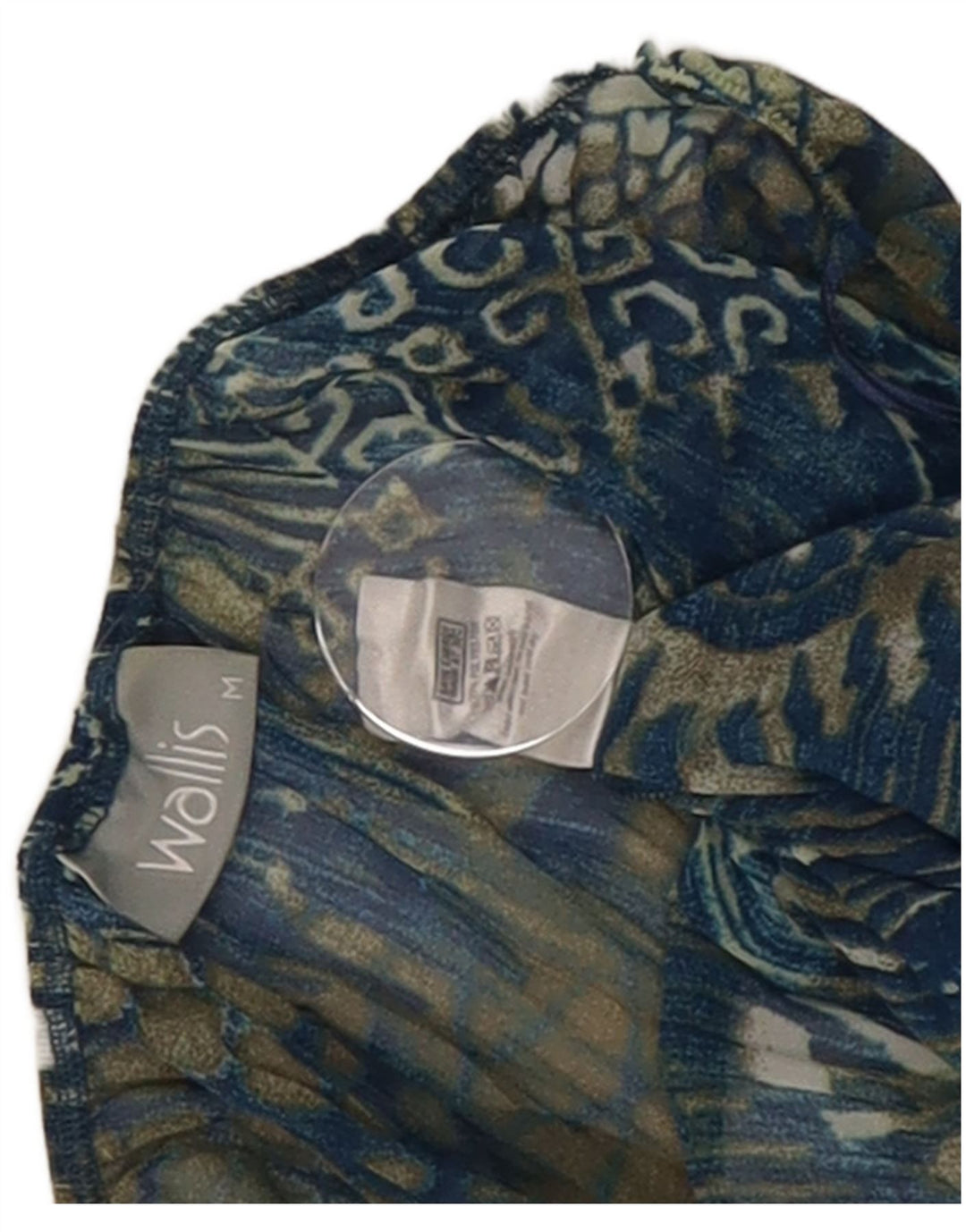 Γυναικείο μακρυμάνικο φόρεμα Wallis UK 12 Medium Blue Paisley Polyester