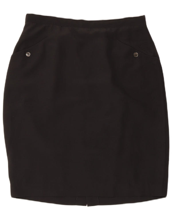Luisa Spagnoli Womens High Waist Pencil Skirt IT 52 2XL W32  Black
