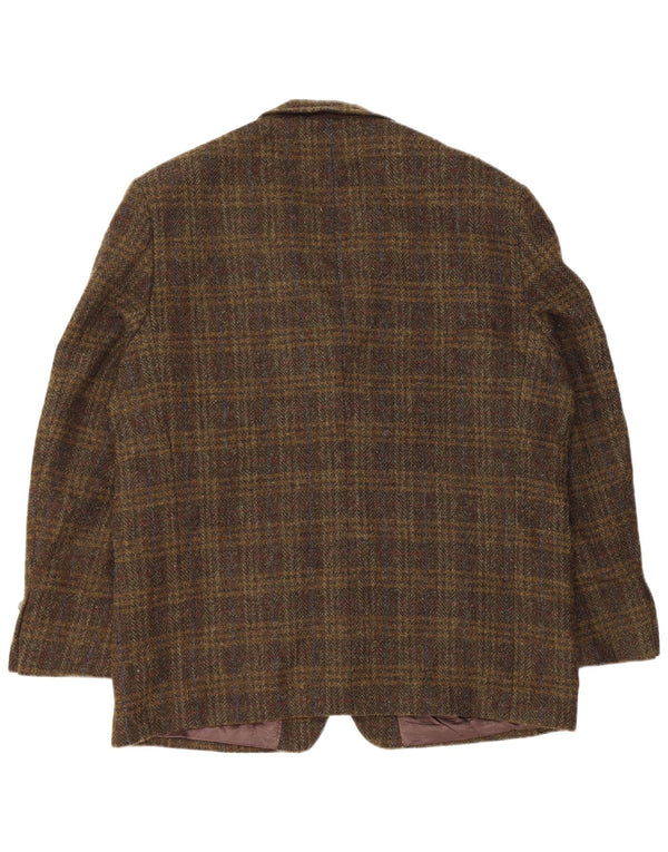 Ανδρικό μπουφάν Harris Tweed με 2 κουμπιά σακάκι UK 46 3XL Χακί, παρθένο μαλλί