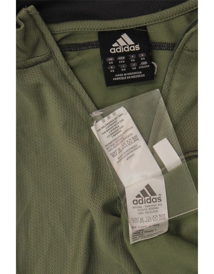 Ανδρική φόρμα πουλόβερ με φερμουάρ Adidas Top XS Khaki Polyester