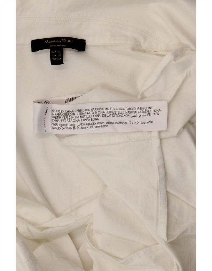MASSIMO DUTTI Γυναικείο πουλόβερ Μπλούζα UK 6 XS Λευκό βαμβακερό