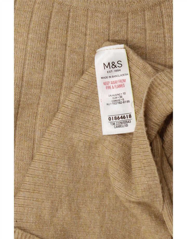 Marks & Spencer Γυναικείο πουλόβερ με λαιμό χελώνα UK 10 Small Beige Viscose