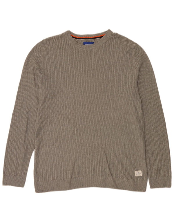 Ανδρικό πουλόβερ Jack & Jones Boat Neck Jumper XL Γκρι βαμβακερό