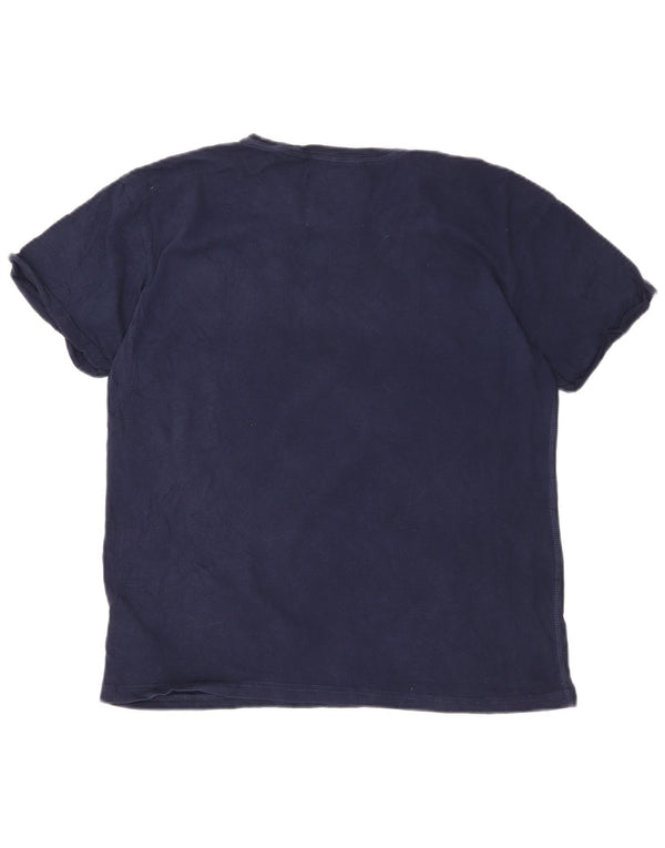 Superdry Γυναικείο T-Shirt Top UK 12 Medium Navy Blue από βαμβάκι