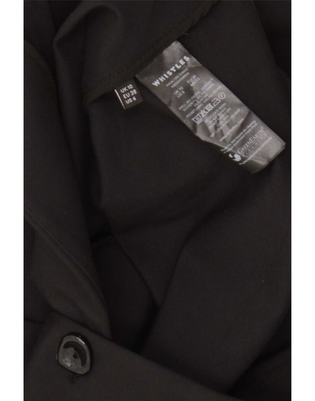 Whistles Γυναικείο σακάκι σακάκι με 3 κουμπιά UK 10 Small Black Viscose