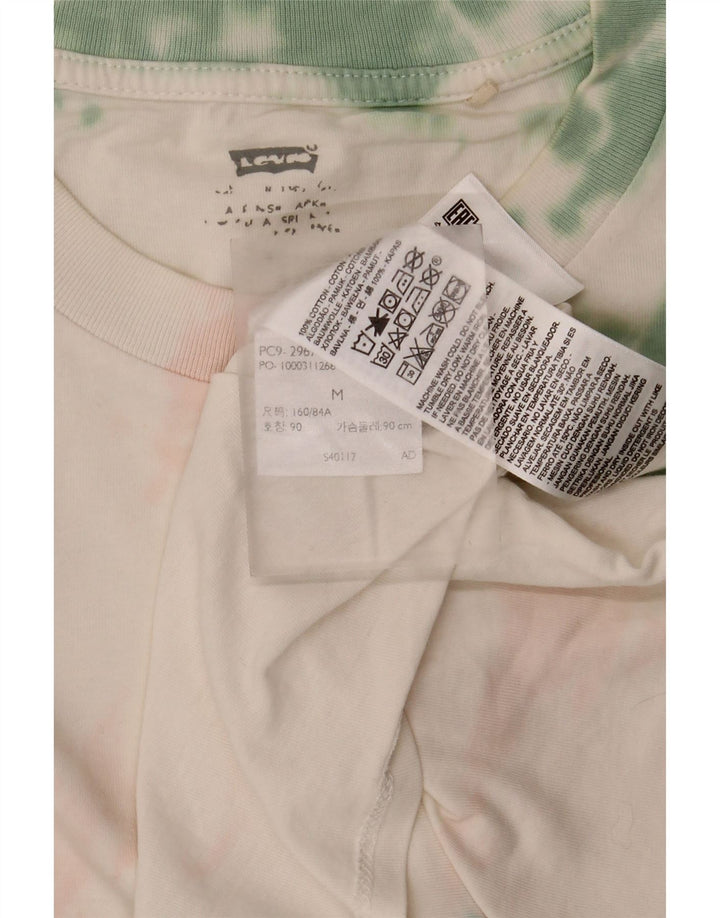 Γυναικείο T-Shirt Levi's Top UK 14 Medium White Tie Dye Cotton