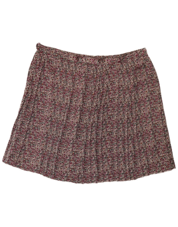 Vintage γυναικεία πλισέ φούστα σε γραμμή Α W42 3XL πολύχρωμη φλοράλ
