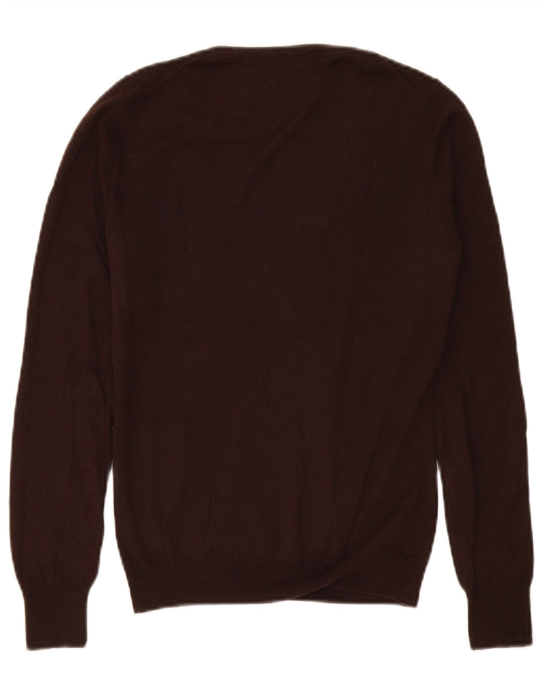 Massimo Dutti Γυναικείο πουλόβερ με λαιμόκοψη με V λαιμόκοψη UK 10 Small Brown Silk