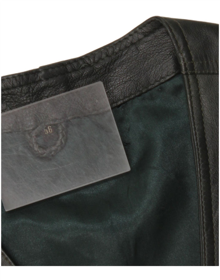 VINTAGE Ανδρικό Δερμάτινο Γιλέκο IT 56 2XL Δερμάτινο Χακί