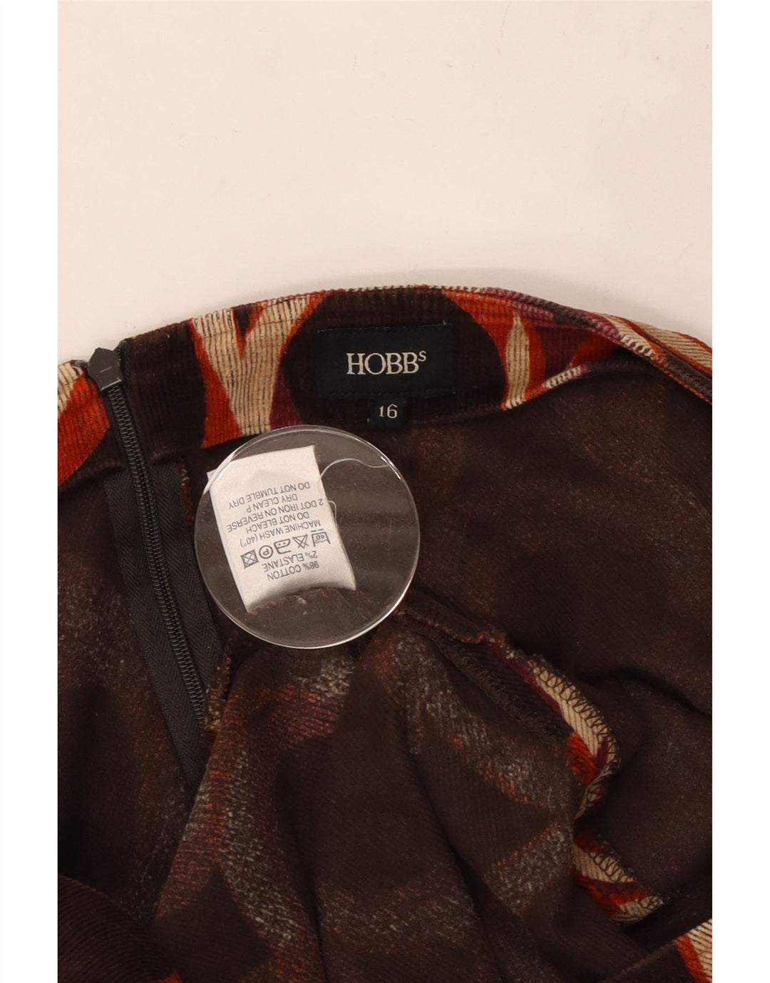 HOBBS γυναικεία φούστα σε γραμμή Α UK 16 Μεγάλη W34 Πολύχρωμη Βαμβακερή Πουά