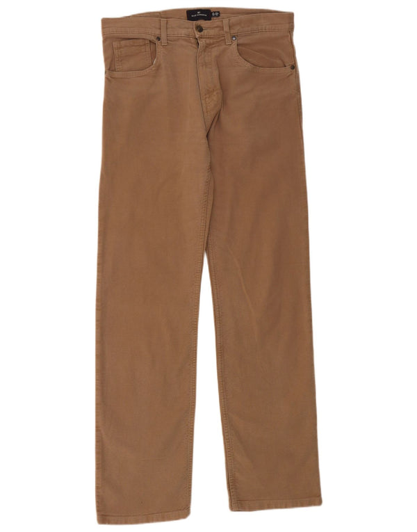 Marks & Spencer Mens Blue Harbour Straight Casual Παντελόνι W32 L33 Beige