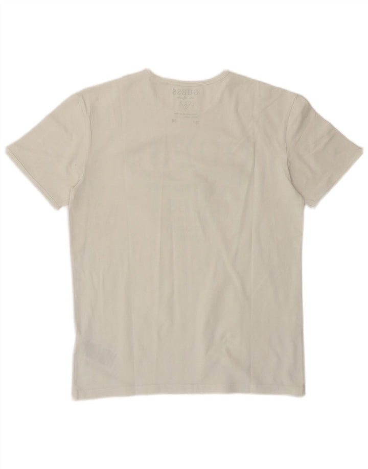 Γυναικείο γραφικό μπλουζάκι Guess Top EU 38 Medium White Cotton Classic