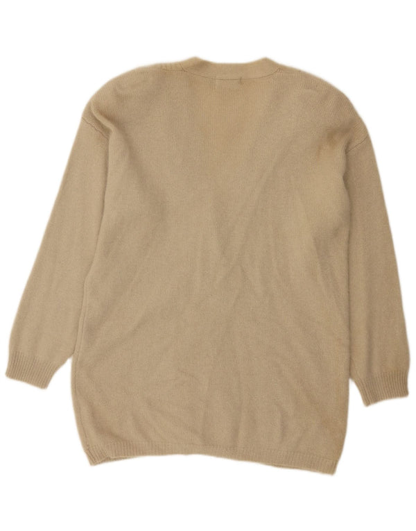 Vintage γυναικείο πουλόβερ Longline Cardigan UK 16 Large Beige Lambswool