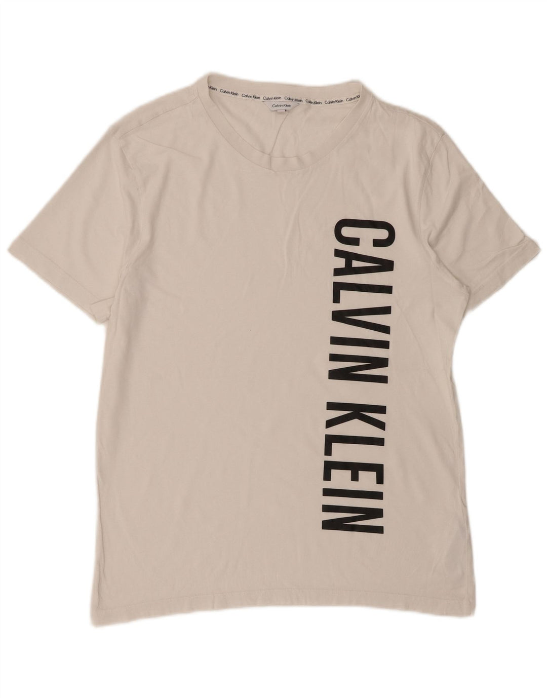 Ανδρικό γραφικό T-Shirt Calvin Klein Τοπ μεσαίο λευκό βαμβακερό
