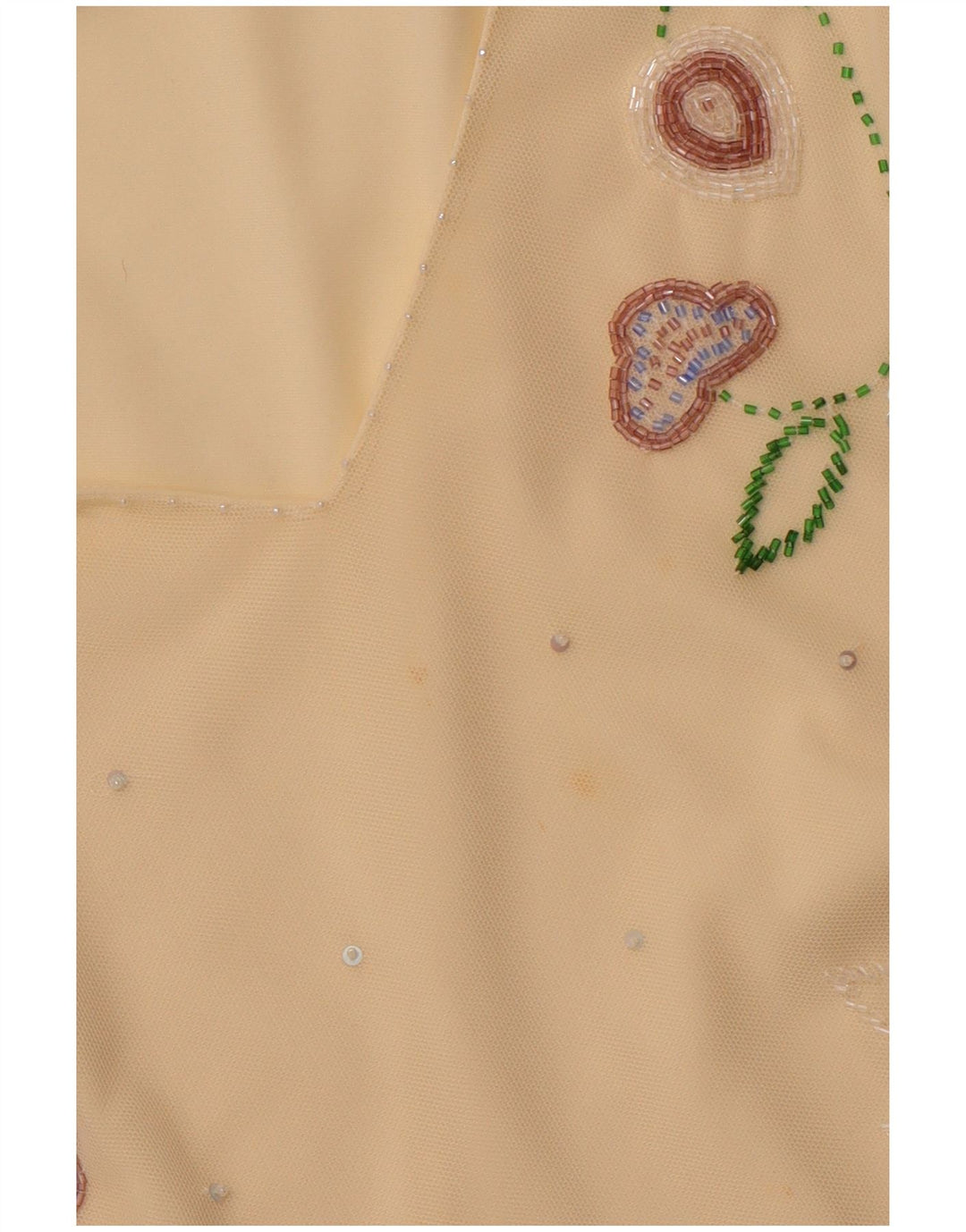 COAST Womens Crop See Through Μπλούζα Top UK 16 Large Yellow Polyester