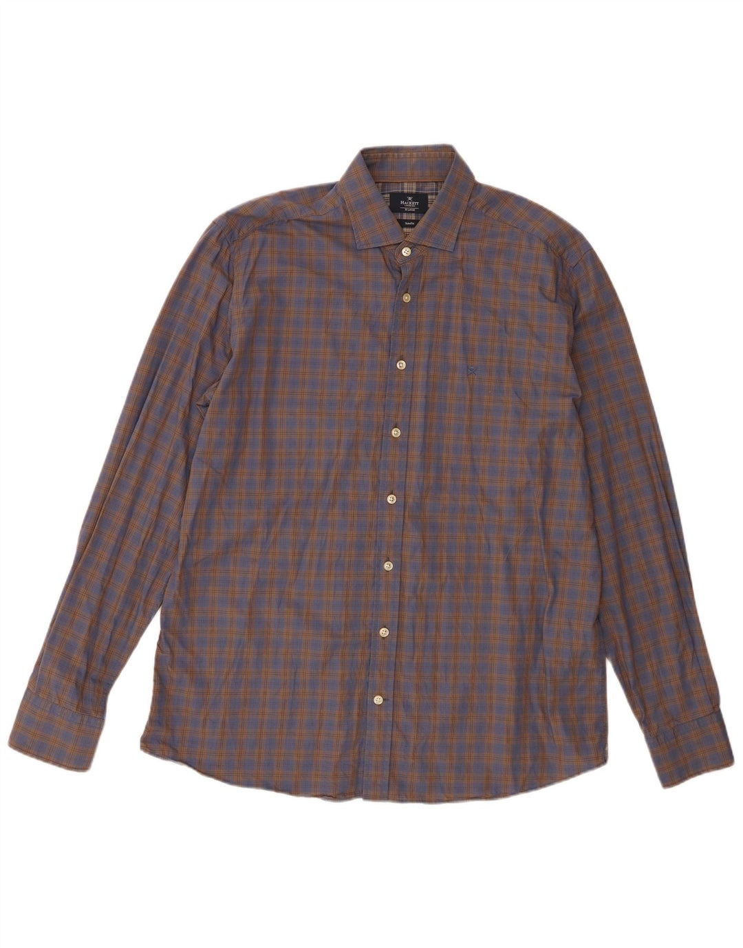 Ανδρικό πουκάμισο Hackett Slim Fit XL Brown Check Cotton