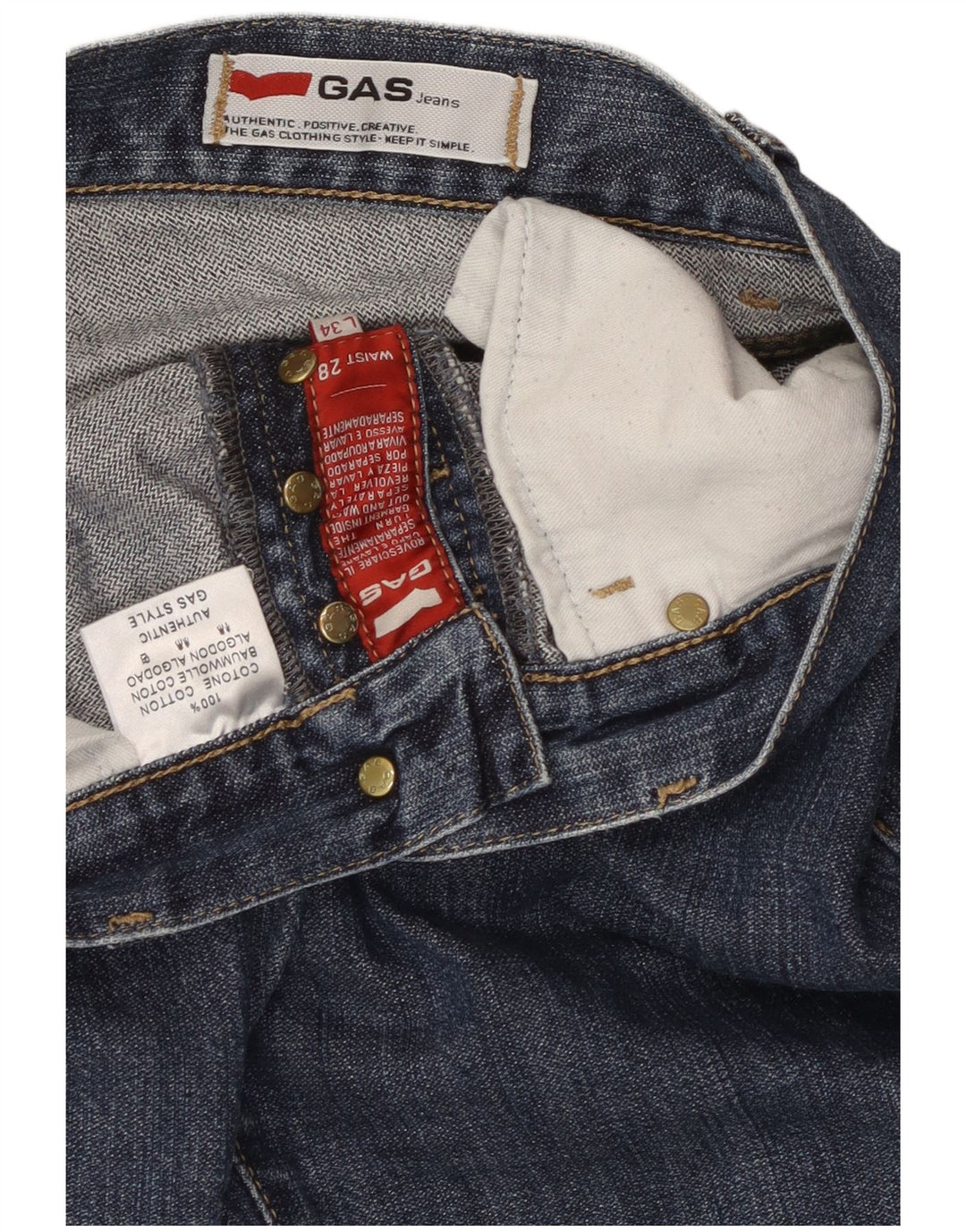 GAS Γυναικείο Slim Jeans W28 L34 Μπλε Βαμβακερό