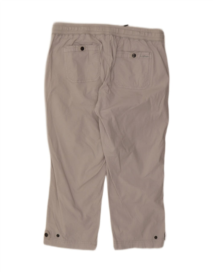 L.L.BEAN Womens Straight Capri Trousers Medium W30 L22 Grey Cotton Vintage L.L.Bean and Second-Hand L.L.Bean from Messina Hembry 