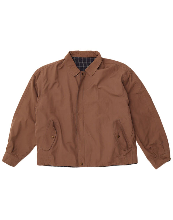 VINTAGE Ανδρικό αναστρέψιμο μπουφάν UK 40 Large Brown Check Polyester