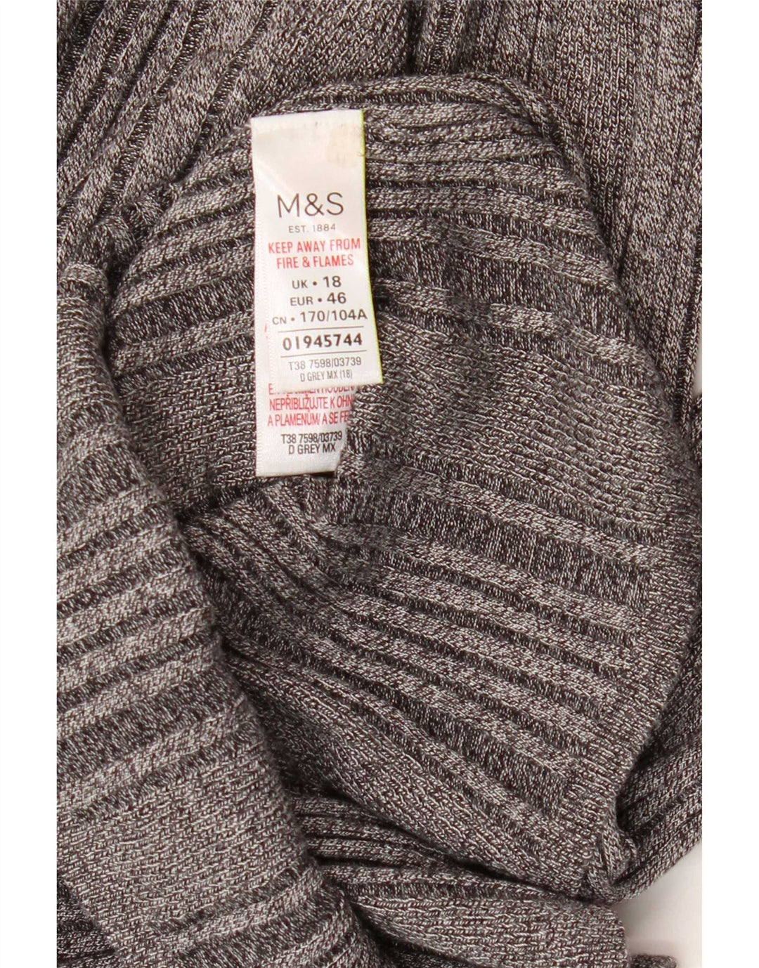 Marks & Spencer Γυναικείο τοπ μακρυμάνικο UK 18 XL γκρι βισκόζη