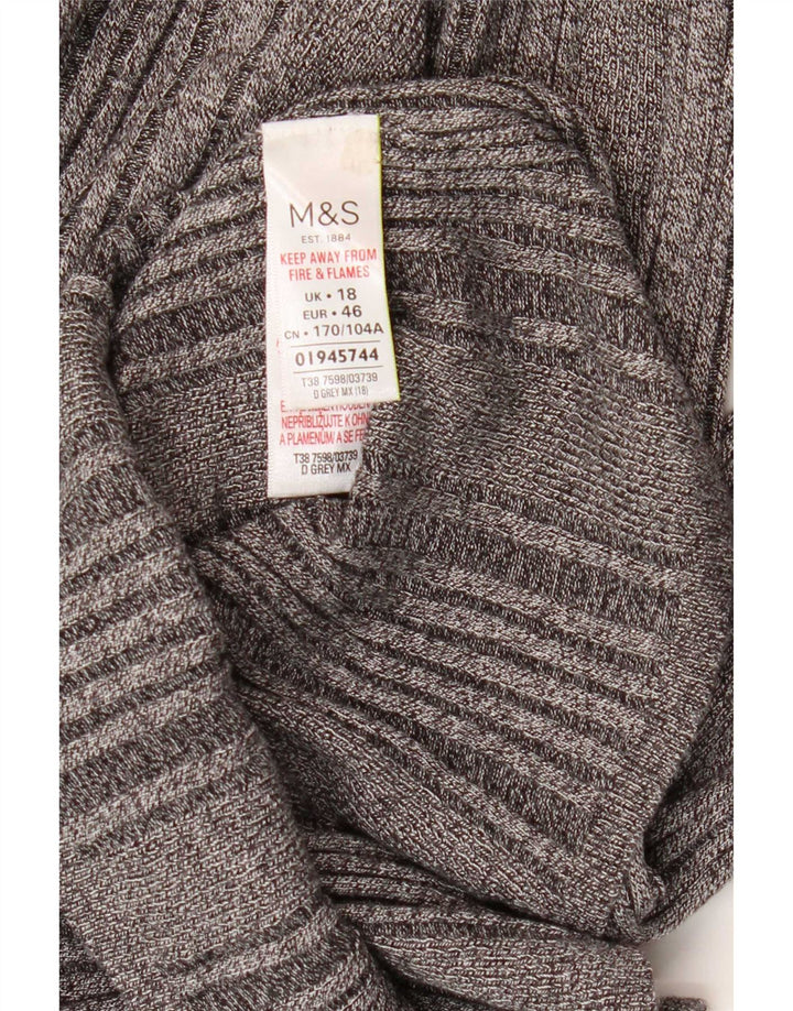 Marks & Spencer Γυναικείο τοπ μακρυμάνικο UK 18 XL γκρι βισκόζη