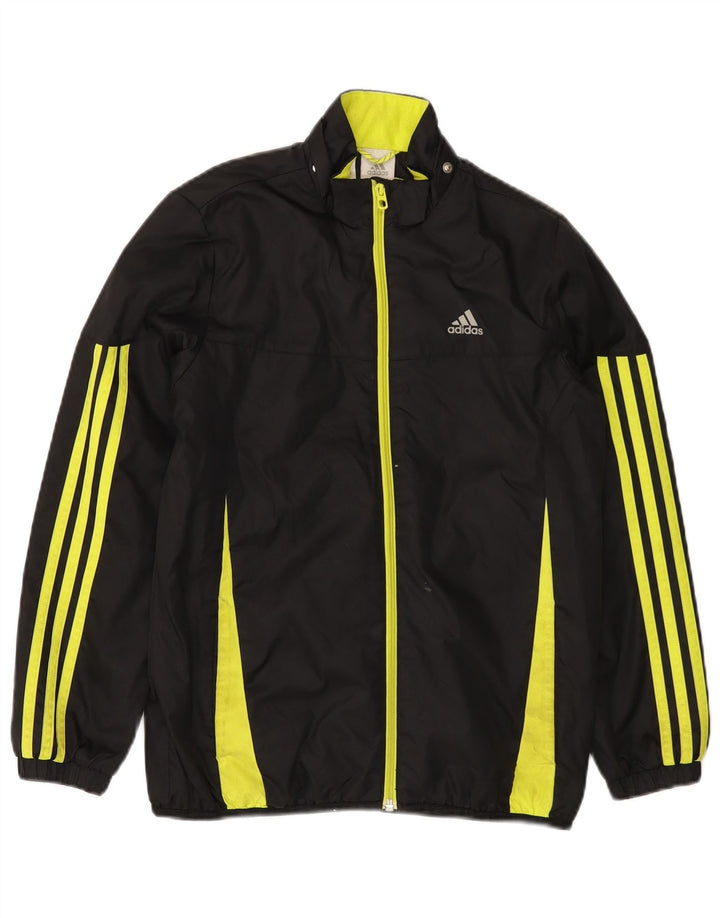 ADIDAS Boys αθλητική φόρμα τοπ μπουφάν 11-12 ετών Μαύρο Colourblock Nylon