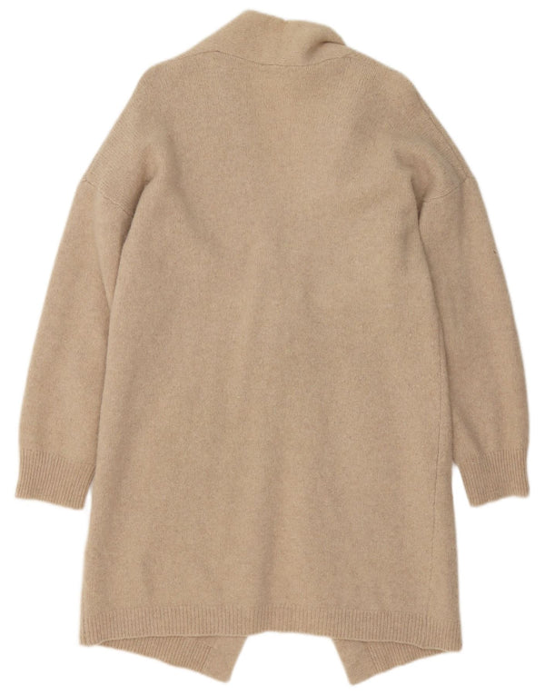 Γυναικείο πουλόβερ Benetton Longline Cardigan UK 14 Μεγάλο μπεζ μαλλί