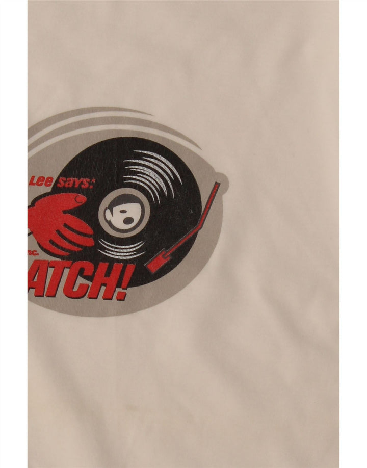 Lee Γυναικείο T-Shirt Top UK 16 μεγάλο λευκό βαμβακερό