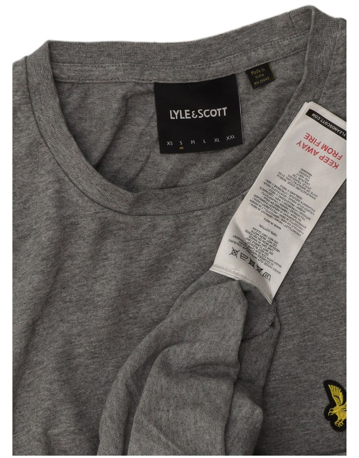 Lyle & Scott Ανδρικό T-Shirt Top Μικρό Γκρι βαμβακερό