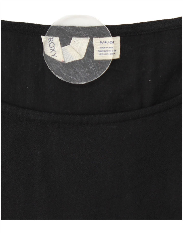 Γυναικείο μακρυμάνικο φόρεμα ROXY A-Line UK 10 Μικρό μαύρο βαμβακερό