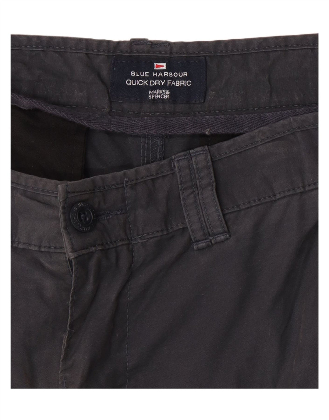 Marks & Spencer Mens Blue Harbour Cargo Bermuda Shorts W34 Large Grey
