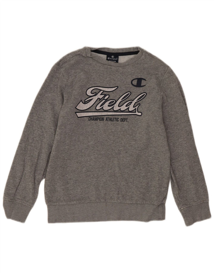 Champion Boys Sweatshirt Jumper 9-10 Years Medium Grey Flecked Sports