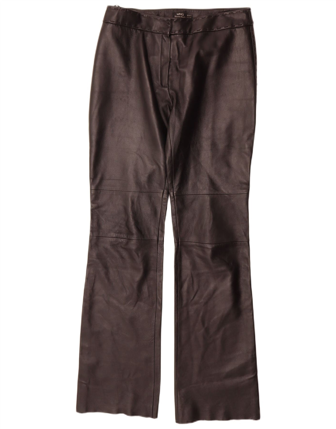 Mango Γυναικείο ίσιο δερμάτινο παντελόνι IT 42 Medium W30 L35 Μαύρο
