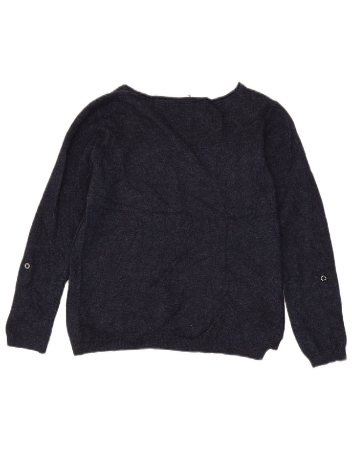 White Stuff Γυναικείο Crop Boat Neck Jumper πουλόβερ UK 12 Medium Navy Blue