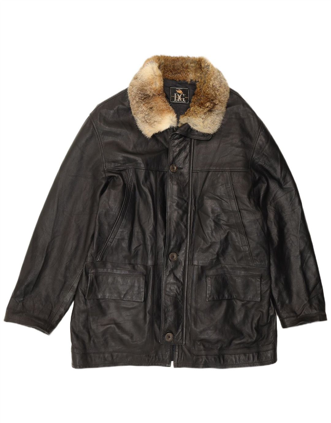 Vintage Ανδρικό Δερμάτινο Μπουφάν UK 42 XL Μαύρο Δερμάτινο