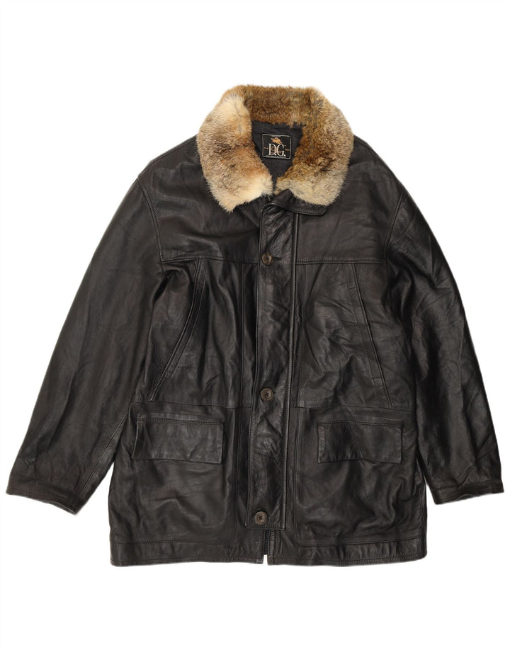 Vintage Ανδρικό Δερμάτινο Μπουφάν UK 42 XL Μαύρο Δερμάτινο