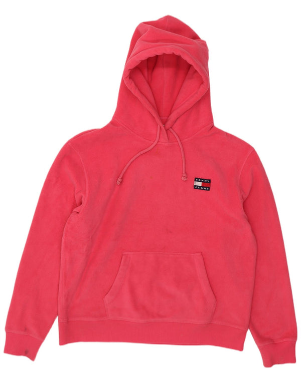 Tommy Hilfiger Γυναικείο Fleece Loose Fit Hoodie Jumper UK 14 Medium Pink