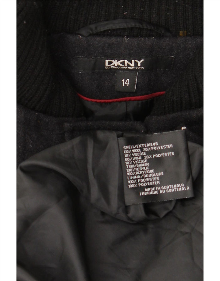 Γυναικείο παλτό Dkny με κουκούλα US 14 XL Γκρι μαλλί