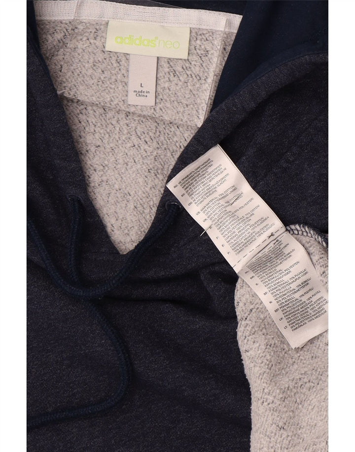 ADIDAS Ανδρικό Neo Graphic Hoodie Jumper Μεγάλο Ναυτικό Βαμβακερό