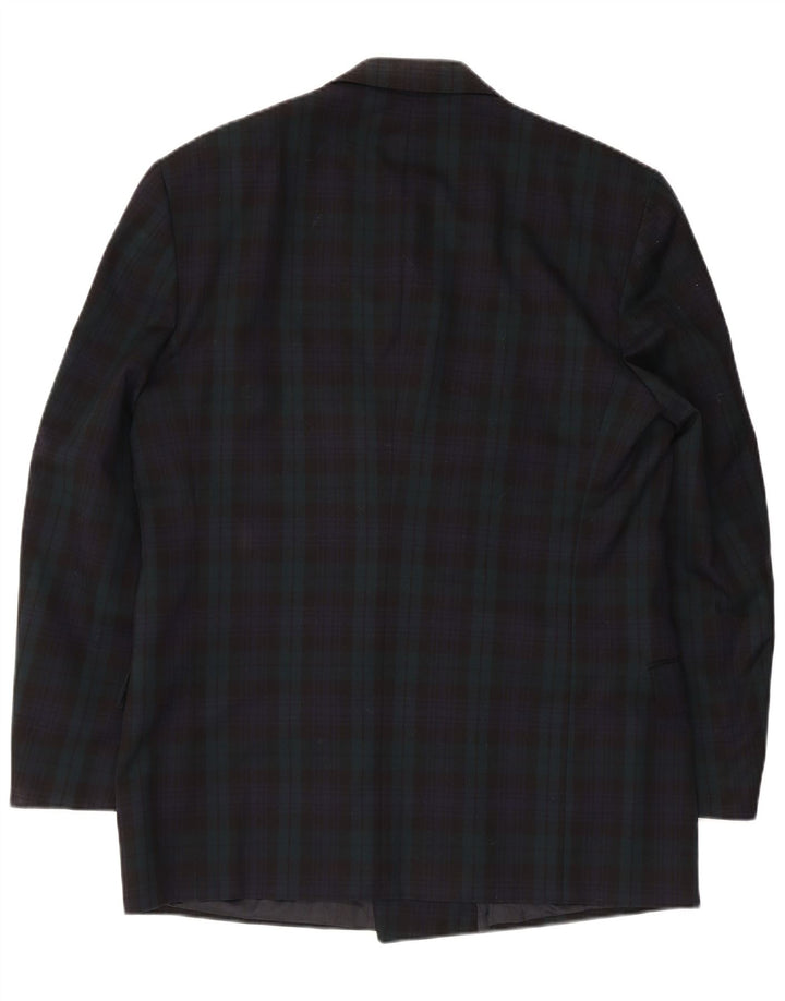 Jaeger Ανδρικό μπουφάν Blazer με διπλό στήθος IT 52 XL Navy Blue Check Wool