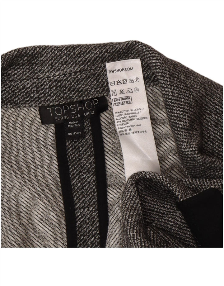 Topshop Γυναικείο Longline Open Blazer Jacket UK 10 Small Grey Colourblock